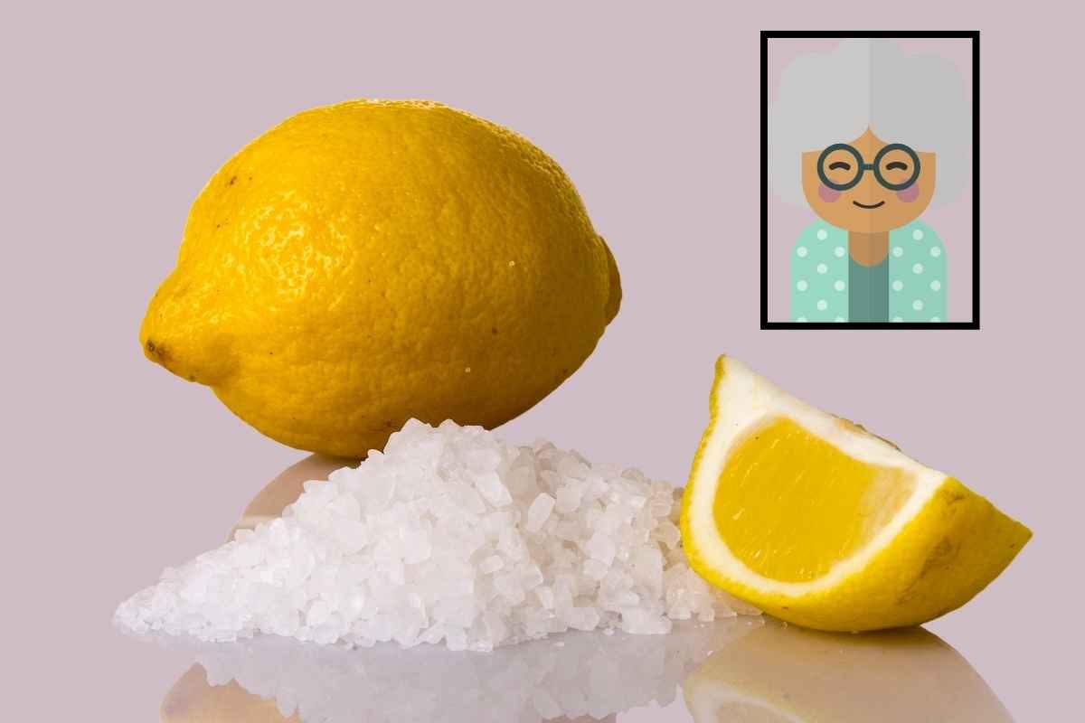 Vecchio rimedio della nonna con limone e sale